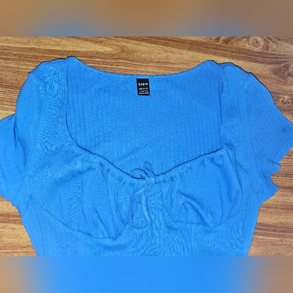 Blue cinch dress, Shein, USED - Picture 3 of 3